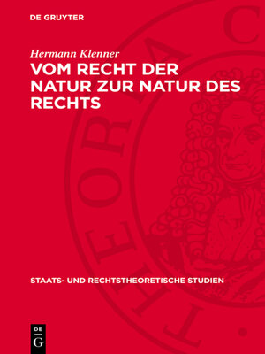 cover image of Vom Recht der Natur zur Natur des Rechts
